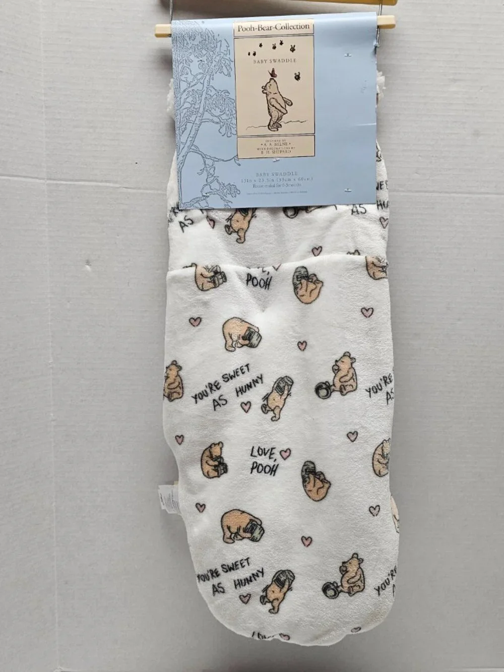 New Sweet Winnie The Pooh Collection Baby Swaddle Blanket 13 X 23.5